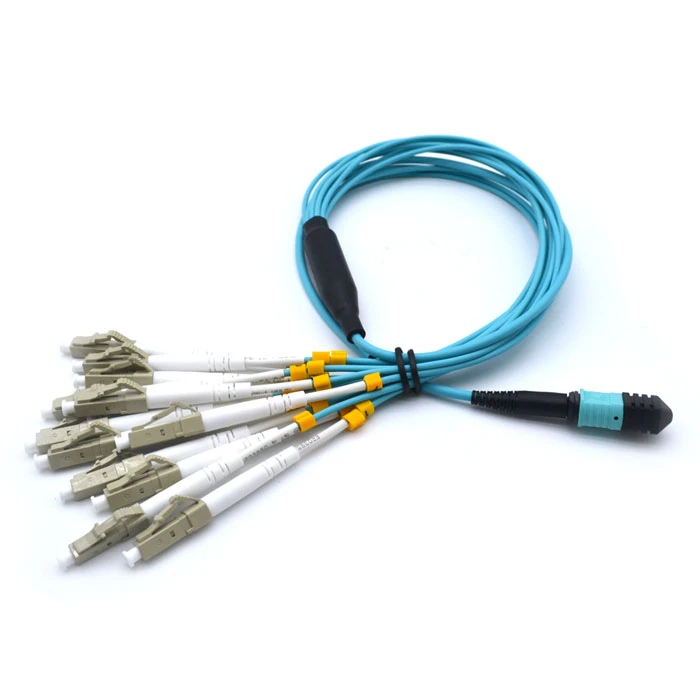 Cable de fibra óptica con varios modos de funcionamiento 50/125 multifibra OM4 100Gb MTP/MPO a fibra LC Breakout 12